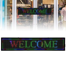 Led Scrolling Sign, 40 x 8 inch Led Scrolling Message Display RGB 7-Color Digital Message Display Board Programmable with SMD Technology for Advertising and Business