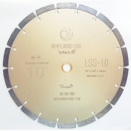 Whirlwind USA LSS 10 Diamond Saw Blades 10 Inch,General Purpose Power Dry or Wet Cutting Saw Blade,for Concrete Granite Stone Brick Masonry (10")
