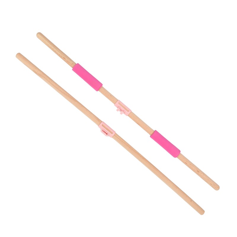 2pcs 31.5in Length Yoga Training Stick Beechwood Open Shoulder Back