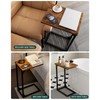 RISWER C-Shaped Side Table for Couch - Small Coffee Stand