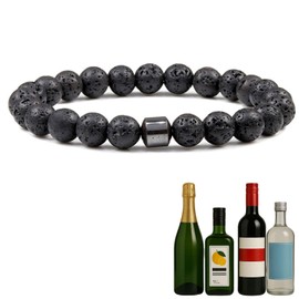 TACBSP TACBSP Glame Anti Alcohol Bracelet for Men Women Stop Drinking Alcohol Manifestation Hematite Adjustable Bracelet Set for Men Women Anxiety Stress Relief Gifts, Large, Alloy, no gemstone