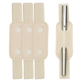 PATIKIL 4 Pcs Adjustable Pen Loop Holder for Notebook, PU Leather Pen Holder Pencil Sleeve Elastic Strap Band Designed for Journals Clipboards Notebooks Calendars, Beige