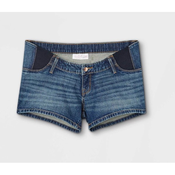 Ingrid & Isabel Side Panel Midi Maternity Jean Shorts Isabel