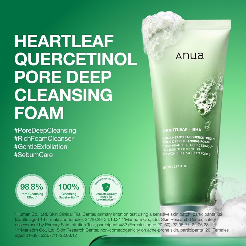 [Anua] Heartleaf Quercetinol Pore Deep Ceanseing Foam 150 ml