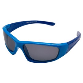 COOLSOME Kids Bendable Polarized Sunglasses for Boys Girls Age 3-10 with Strap (blue+black 2 pcs)