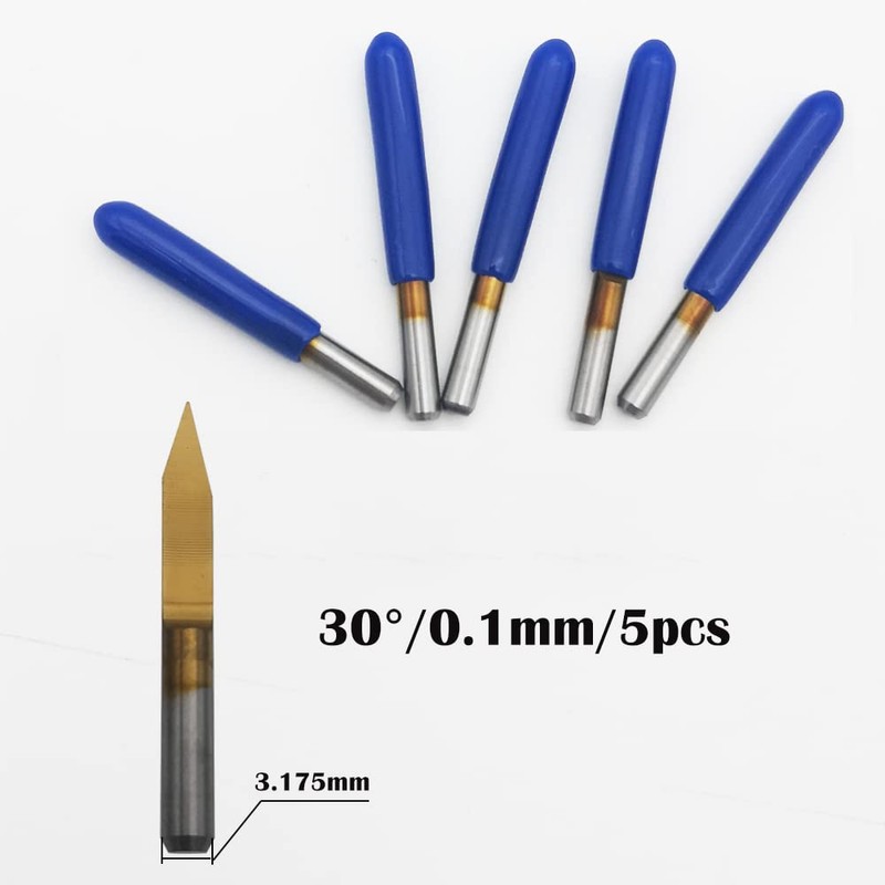CESFONJER 5 Pcs Carbide PCB Engraving Bits, Titanium Coat Engraving