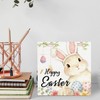 HYKDFMNCJ Happy Easter Bunny Wooden Box Sign Desk Decor, Easter
