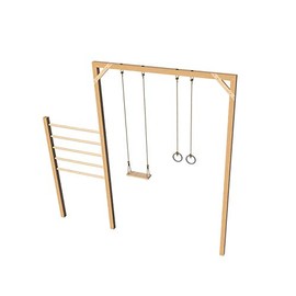 I.E. Kids Swing Set with Trapeze Plans DIY Children Playset Playground Backyard