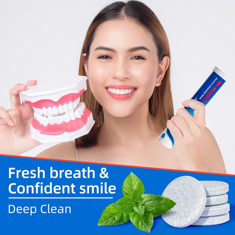 Denture Cleaning Tablets - 120 Retainer Cleaner Tablets, Removes Odors