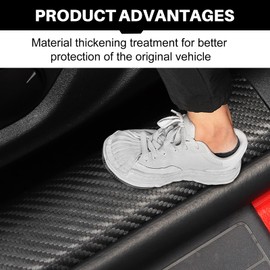 KUNGKIC For Ford Mustang 2024 2025 PU Car Door Edge Protector Sill Protector Sticker Film Anti-Collision Protection Cover Threshold Strip Accessories (Carbon Fibre Pattern)