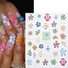 6 Sheets 5D Embossed Nail Art Stickers Colour Hibiscus Nail
