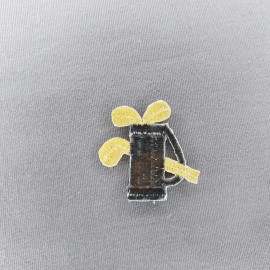 Unbranded Black Gold Miniature Golf Bag Clubs 1.5" Iron-On Patch