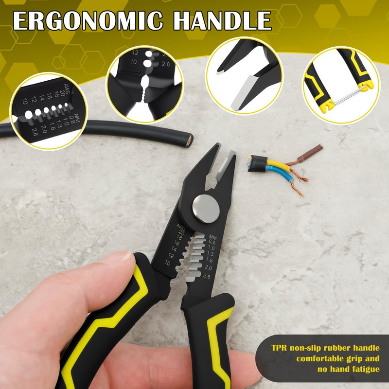 Wire Stripper Pliers 6 Inch 2 in 1 Multifunctional Cable