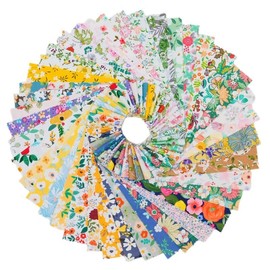 CraftsFabrics 40Pcs Floral Jelly Rolls Cotton Fabric Quilting Strips 100% Cotton 6.5x100cm Wide Square Fabric for DIY, Sewing, Quilting, Kid's Craft (Col1, 6.5x100)