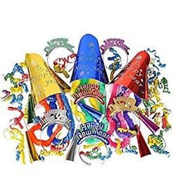Rhode Island Novelty 60+ Piece New Years Eve Party Pack! Includes Hats, Tiaras, Horns, Leis, Decorations!