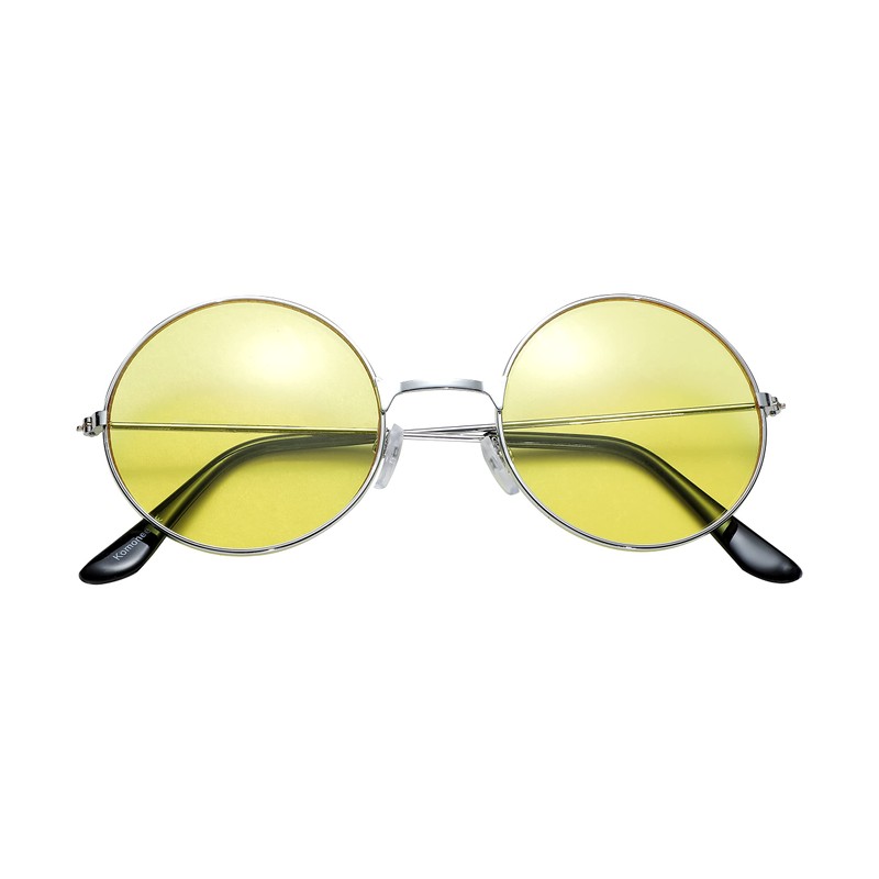 Lennon Style Yellow Flat Lens Round Retro Classic Sunglasses Vintage