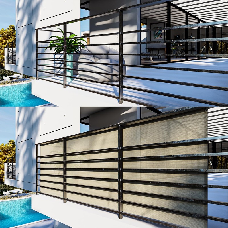 INFRANGE 2.5' x 50' Balcony Privacy Fence Screen Mesh Windscreen