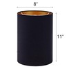 Wellmet BlackGold 8"x 8"x11" Lampshade, No Assembly Required, Classic Modern