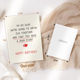 Romantic Birthday Cards for Boyfriend Girlfriend, Birthday Cards for Him Her,Funny Birthday Card for Husband Wife, Birthday Gifts for Women Men