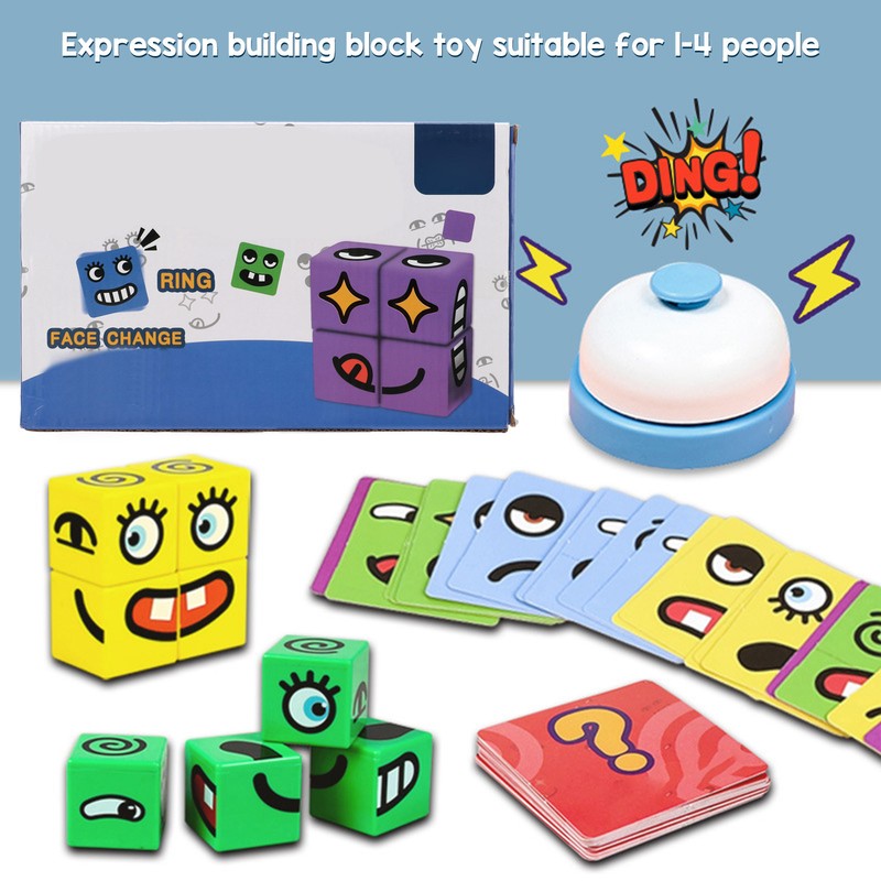 Expressions Matching Cube Face Changing Building Blocks Educational Interactive Toy