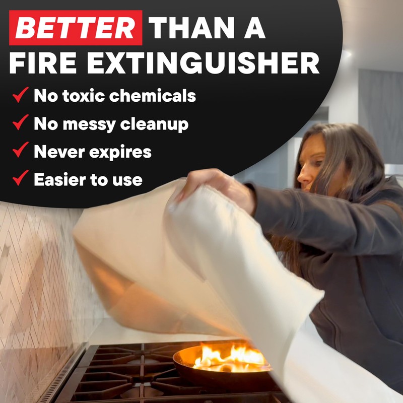 America Fire Blanket, Fire Blanket (1pk) Puts Out Fires in