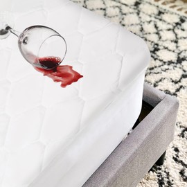 King Size Waterproof Mattress Protector,100% Polyester Mattress Protector Breathable Bed Cover Noiseless Mattress Pad Cover with 6''-18'' Deep Pocket for Bedroom Home