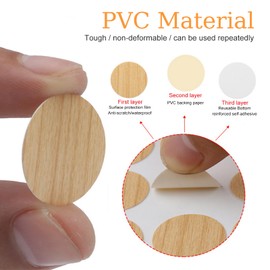 L&W Luck 14 Colours Cover Caps for Drill Holes, 756 Pieces Round Screw Cover Diameter 21 mm, Waterproof Furniture Stickers in Wood Grain and Plain Colours, Suitable for Bookshelves, Wardrobes (Brown)