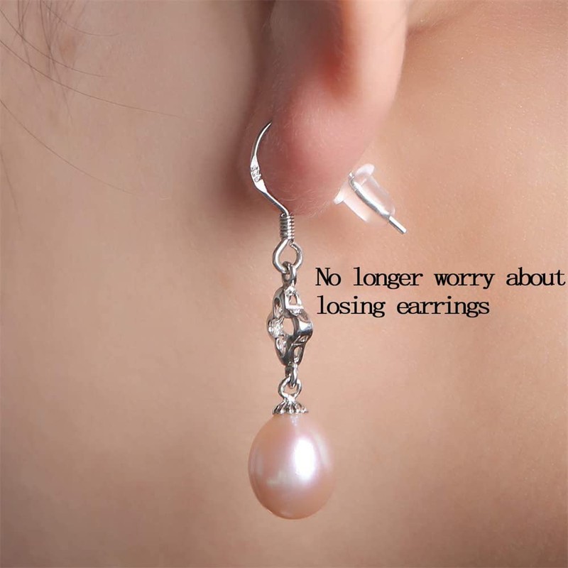 NEoogod Rubber Earring Backs Replacements - Back Earrings for Women