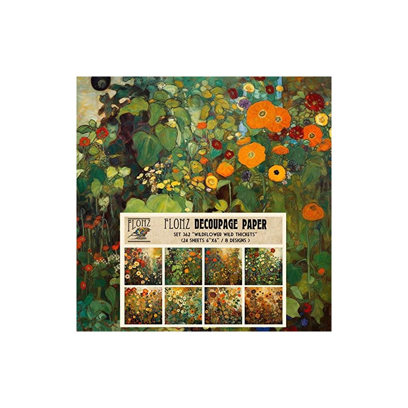 Decoupage Paper Pack (24 Sheets 6"x6") Wildflower Wild Thicket #
