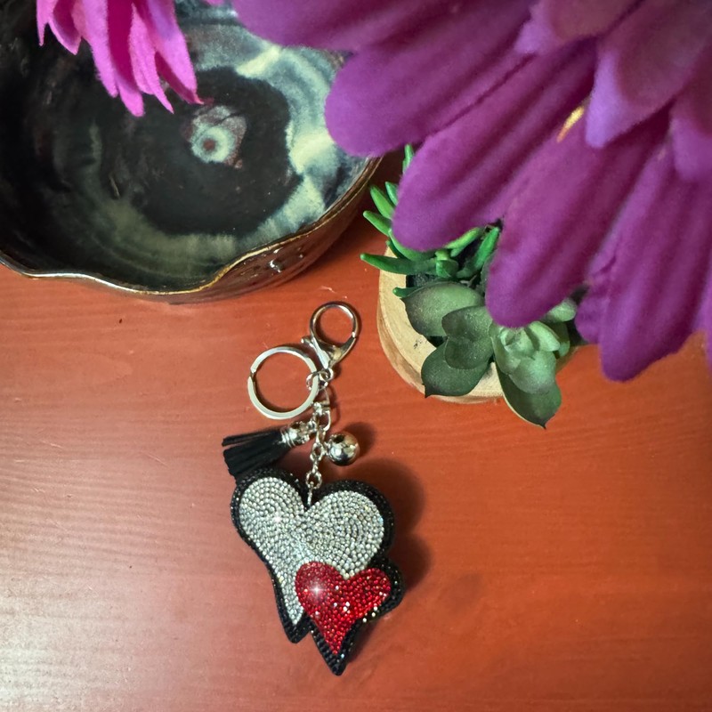 Popfizzy Double Heart Keychain Accessories for Women and Girls, Valentine's