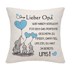 Bommex Gift for Grandpa: Cushion Cover from Grandchildren - Grandpa Birthday Gift