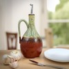 American Made Artisan Stoneware Pottery Wide Body Oil Cruet Bottle