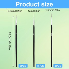 24 Pcs Fine Detail Paint Brushes Outline Pen Set, Nylon Brush Tip, Three Sizes of 0.6cm, 1cm, and 1.5cm, Suitable for Calligraphy, Painting, and Handicraft Making
