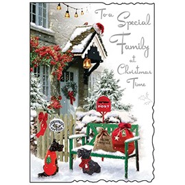 Jonny Javelin Special Family At Christmas Time Card Festive Front Porch