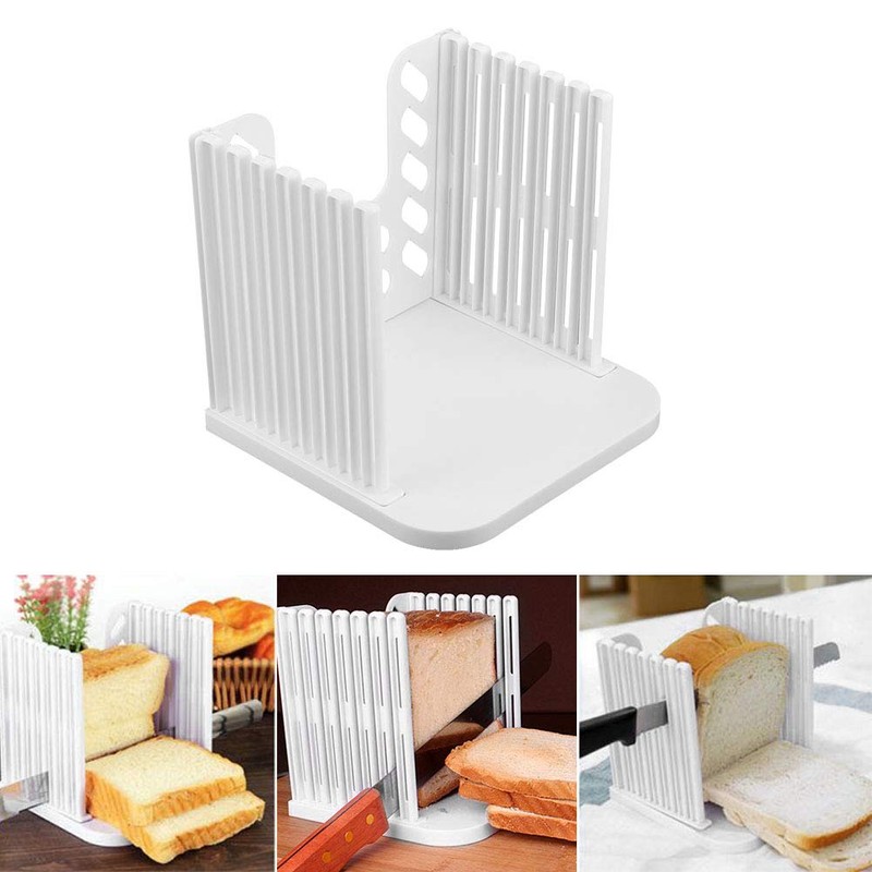 YUMILI Foldable Bread Slicer, Adjustable Cutting Mold Toast Thicknesses Slicing