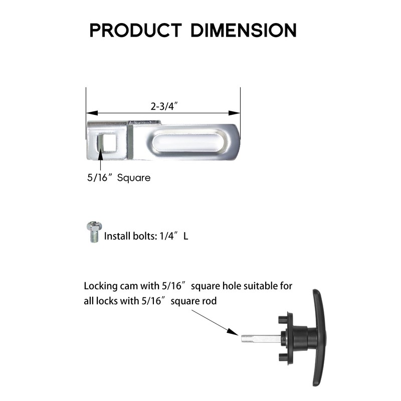 Quality Life Truck Cap Camper Shell T-Handle Lock Latch Replacement