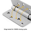 Haidms 3 Pack Self Closing Door Hinges 4 Inch Brushed