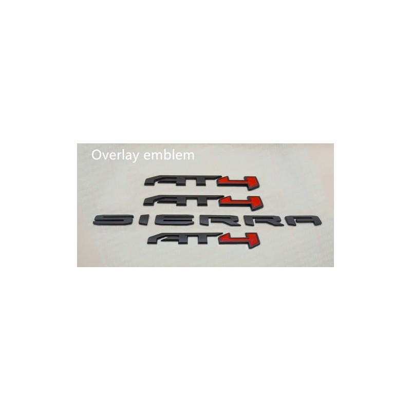 4PCS Kits AT4 Overlay Emblem Badge Sticker Sierra Replacement for