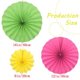 Yosawo Pack of 6 Hanging Paper Fans Paper Fans Decoration for Birthday Wedding Baby Shower Parties Home Decorations (Colour)