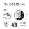 ECHOOY Moss Agate Rings 925 Sterling Silver Cubic Zirconia Green
