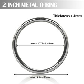 Ewparts 2 inch O Ring Metal Macrame Rings for Crafts Rings for Jewelry Making 12 Pack 4mm Thickness Heavy Duty Welded Metal Circles Hoops for Macrame Plant Hanger,Dog Collars,Sewing,Adults Craft