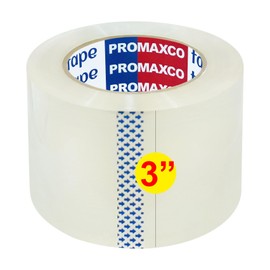 PROMAXCO 3" Heavy Duty Packing Tape, 18 Rolls, Clear, 3" Core, Total 990Y, Clear, 2.5 mil, 3 in x 55 Yards, Refill for Packaging and Shipping(3" Width, not 2" Width)