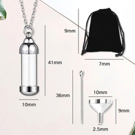 YKEBVPW Vial Necklace for Ashes Small Glass Cremation Urn Container That Holds Fur Hair Pet Ash Charm Vials Capsule Jar Containers Memorial Necklaces Jewelry for Loved Ones