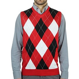 Men's Classic Argyle Sweater Vest Red