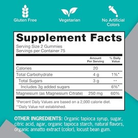 Magnesium Gummies for Adults, Qunol 250mg Extra Strength Magnesium Citrate Gummies, High Absorption Magnesium Supplement, Supports Nerve Health, Bone