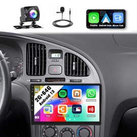 SIXWIN Android Car Stereo for Hyundai Elantra 2004-2012 with Wireless CarPlay Android Auto Mirror Link 2G+64G 9 Inch Touchscreen Bluetooth GPS Navigation WiFi FM Backup Camera MIC