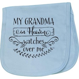 inktastic My Grandma in Heaven Watches Over Me Baby Burp Cloth Light Blue 43aef