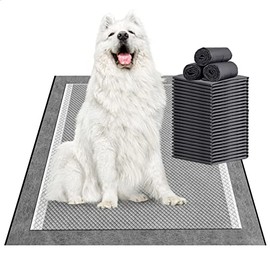 MIZOK Charcoal Activated 30âx36â Jumbo Pee Pads for Dogs, Carbon Dog Training Pads Absorb & Neutralize Urine Instantly, Hold Up to 8 Cups Liquids Leak-Proof Potty Pads for Dogs (40 Counts)