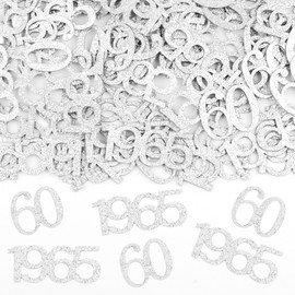 Confetti 60th Birthday Decoration, Pack of 100 Table Decoration Birthday Girl Boy 1965, Sweet 60th Birthday, Glitter Gold Confetti Birthday for Birthday Decoration Table (Large 3.4-5 cm)