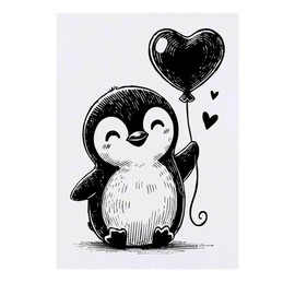 'Sweetheart Baby Penguin' Temporary Tattoo - Water Resistant, Skin-Safe, Non-Toxic Transfer (TO00081443)
